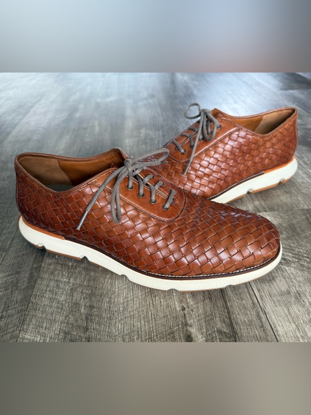 COLE HAAN Woven Brown Leather 4.ZERØGRAND Oxford‎ Sneakers 12M